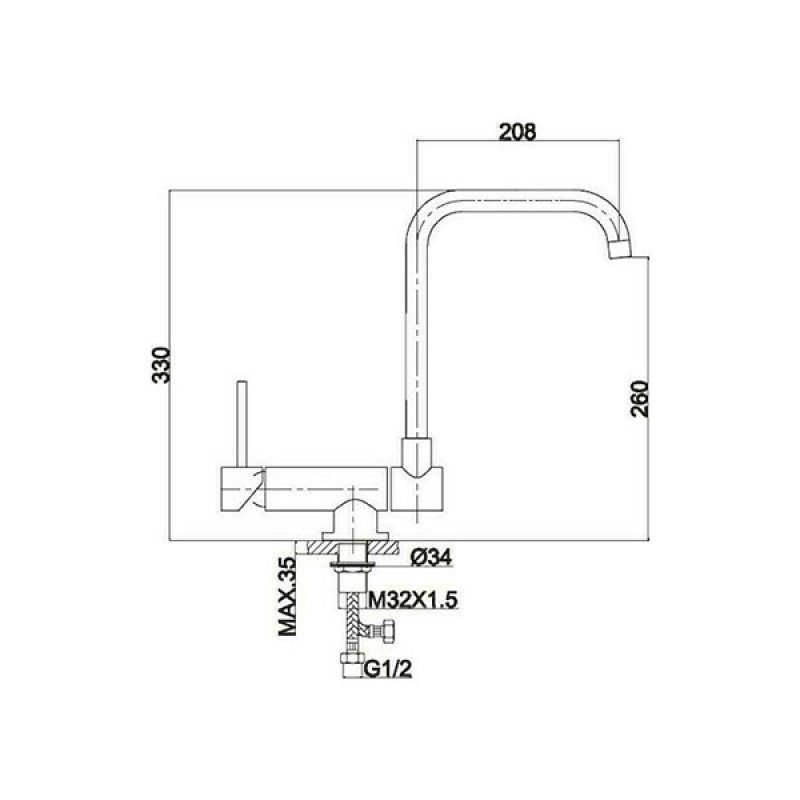 Karag Finestra K414 Μπαταρία κουζίνας σπαστή 
