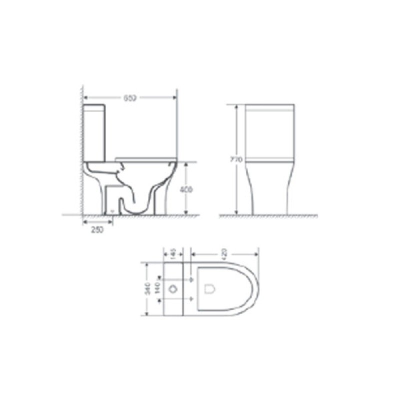 KLP Elka Λεκάνη Δαπέδου Rimless με Καζανάκι ΧΠ/ΠΣ Λευκή 4450125 (3 άτοκες δόσεις)