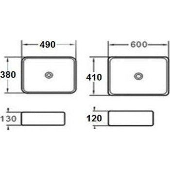 KLP Plus Επικαθήμενος Νιπτήρας 444902 Πορσελάνης 60x41cm Λευκός (3 άτοκες δόσεις)