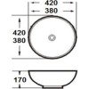 KLP Rose Επικαθήμενος Νιπτήρας 444907 Πορσελάνης 38x38cm Λευκός 
