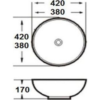 KLP Rose Επικαθήμενος Νιπτήρας 444907 Πορσελάνης 38x38cm Λευκός 