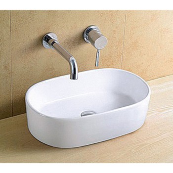 KLP River Επικαθήμενος Νιπτήρας 444904 Πορσελάνης 56x35cm Λευκός 