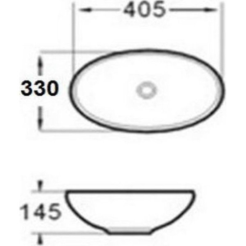 KLP Ring Επικαθήμενος Νιπτήρας 444923 Πορσελάνης 40.5x33cm Λευκός 