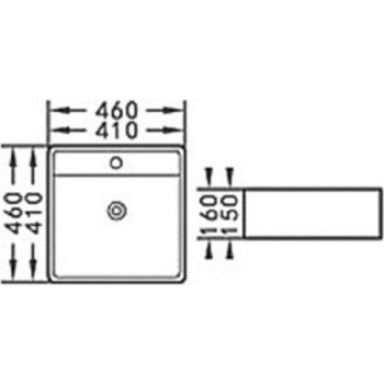 KLP Top Επικαθήμενος Νιπτήρας 444913 Πορσελάνης 46x42cm Λευκός KLP Top Επικαθήμενος Νιπτήρας 444913 Πορσελάνης 46x42cm Λευκός