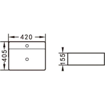 KLP Top Επικαθήμενος Νιπτήρας 444912 Πορσελάνης 42x40.5cm Λευκός KLP Top Επικαθήμενος Νιπτήρας 444912 Πορσελάνης 42x40.5cm Λευκός