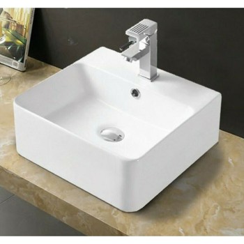 KLP Top Επικαθήμενος Νιπτήρας 444912 Πορσελάνης 42x40.5cm Λευκός 