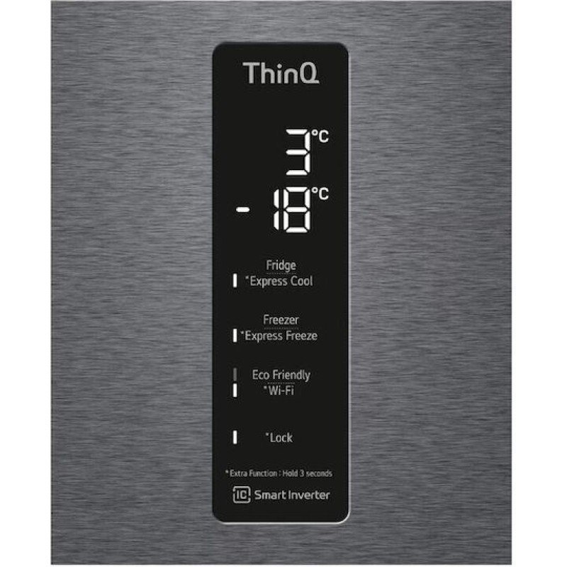 LG GBP62DSXCC1 Ψυγειοκαταψύκτης 384lt Total NoFrost Υ203xΠ59.5xΒ67.5εκ. Γκρι C
