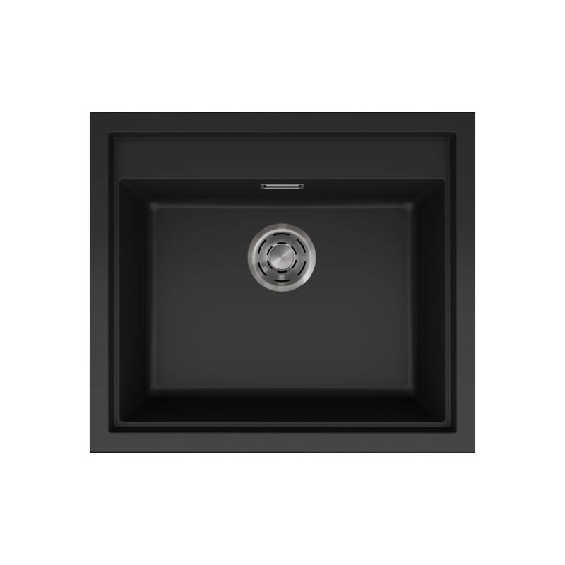Elleci Sintesi 105 LKS10586 Ένθετος Νεροχύτης από Συνθετικό Γρανίτη Μ57xΠ50cm Μαύρος