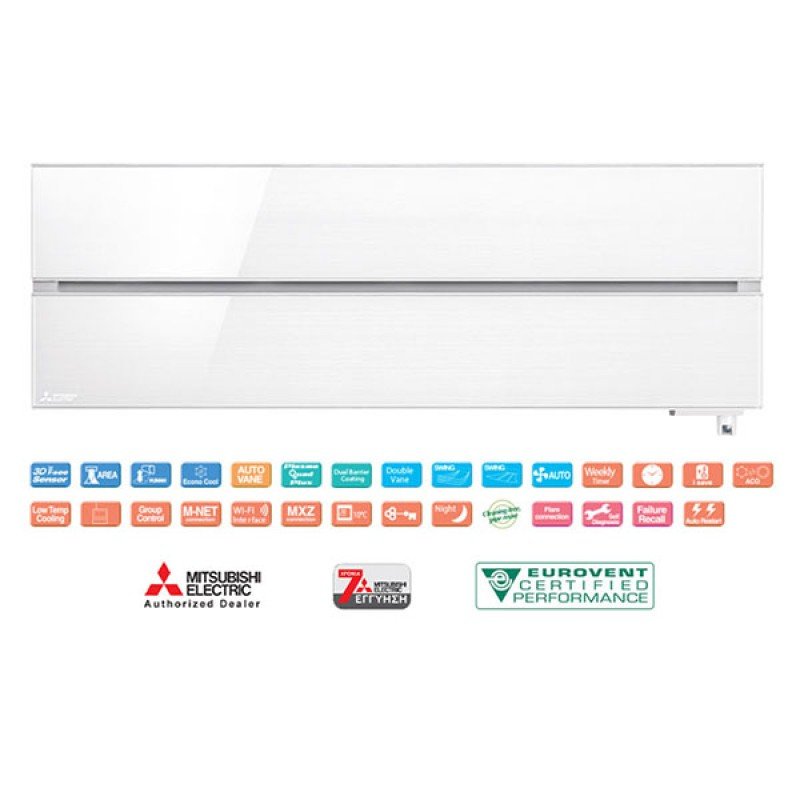 Mitsubishi MSZ/MUZ-LN25VG2(W) 9.000Btu Natural White , Wifi & R32 Α+++/+++ Πιστοποίηση Eurovent (3 άτοκες δόσεις)