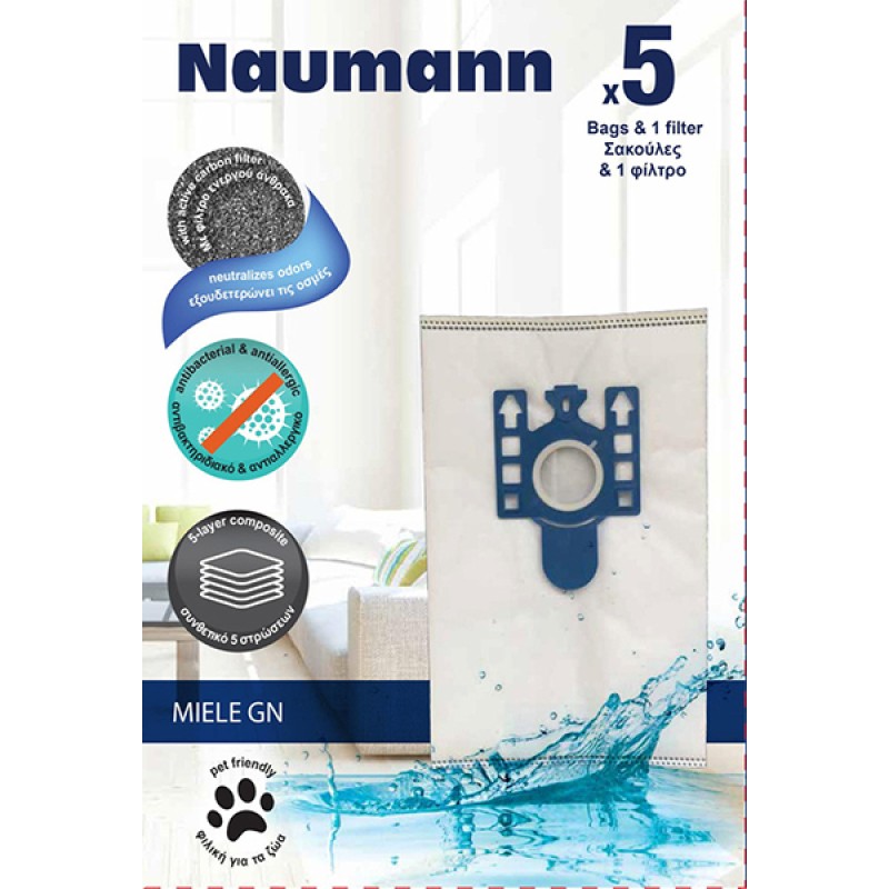 Naumann Miele GN Σακούλες Σκούπας 5τμχ Συμβατή με Σκούπα Miele 