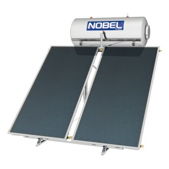 Nobel Classic 160lt/3m² Ηλιακός Θερμοσίφωνας Glass Διπλής Ενέργειας Ταράτσας Επιλεκτικός Als (3 άτοκες δόσεις)
