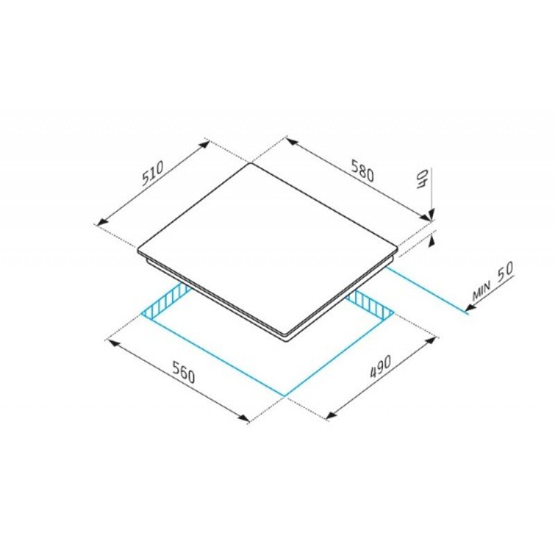 Pyramis Εστία 58HL 536 Αφής με ανοξείδωτο πλαίσιο 030057801 (3 άτοκες δόσεις)