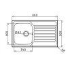 Maidsinks Fedra (86x50) 1Β 1D Inox Λείος Ενθετος Νεροχύτης 100185301 (3 άτοκες δόσεις)
