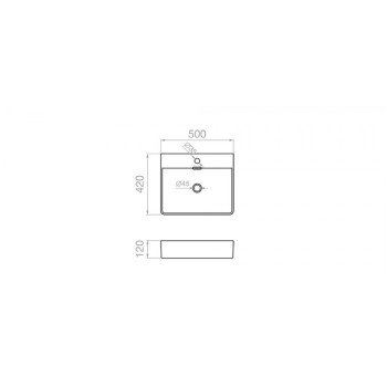 Pyramis Nolana 023017101 500x420x120mm Επικαθήμενος Νιπτήρας (3 άτοκες δόσεις)