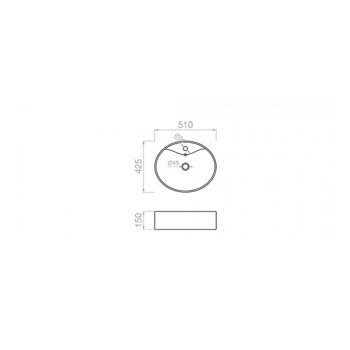 Pyramis Pelagia 023017701 510x425x150mm Επικαθήμενος Νιπτήρας (3 άτοκες δόσεις)
