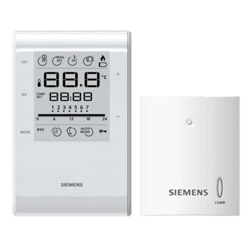 Siemens RDE50.1RF/SET Ψηφιακός Ασύρματος Εβδομαδιαίος Χρονοθερμοστάτης