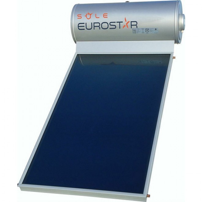 Sole Eurostar 200-1T-270 Γκρι 200lt/2,7m² Glass Διπλής Ενέργειας (3 άτοκες δόσεις)