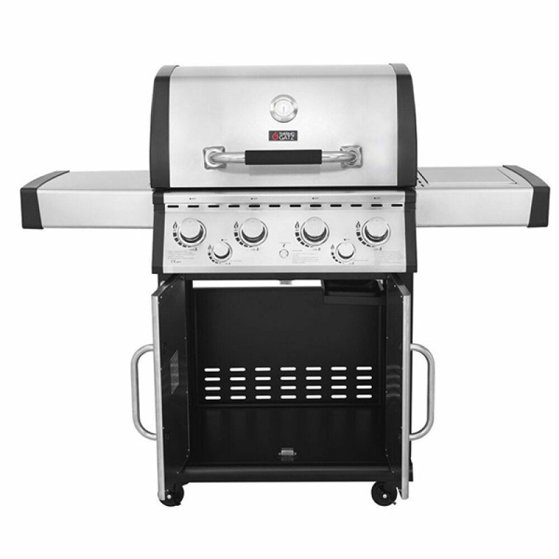 Thermogatz Ψησταριά Υγραερίου Gs Grill Superior με Μαντεμένια Σχάρα, 4 Εστίες και Πλαϊνό Μάτι (3 άτοκες δόσεις)