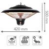 Trotec IR 1500 SC Υπέρυθρη θέρμανση οροφής 1500W (3 άτοκες δόσεις)