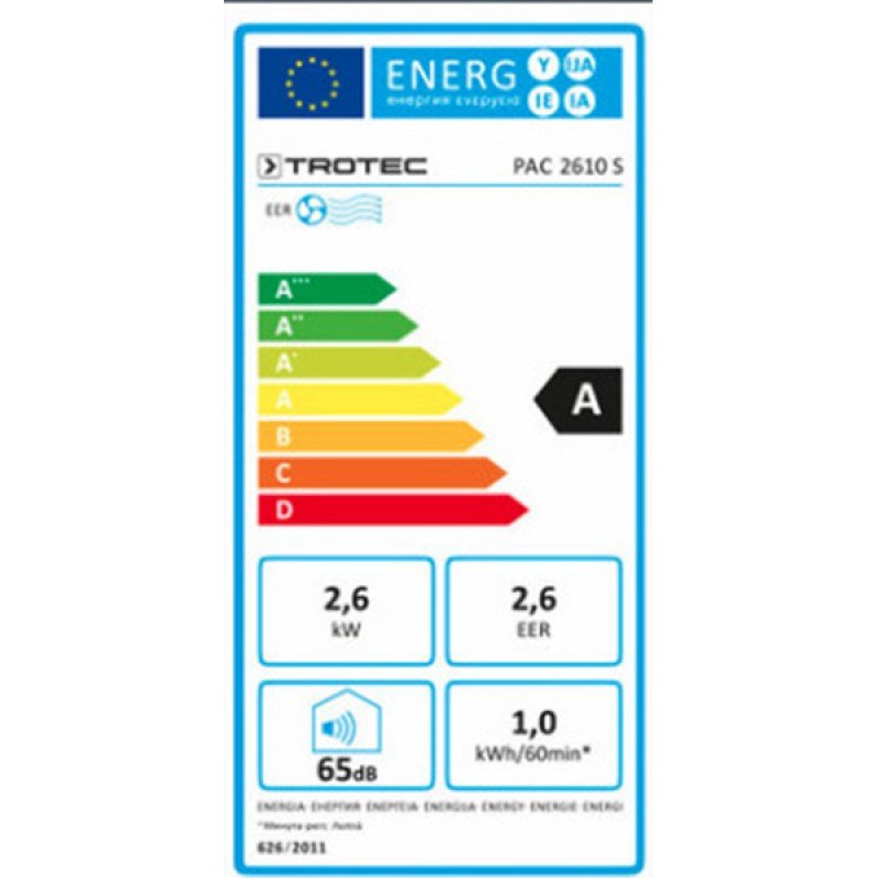 Trotec PAC-2610-S 2020 Φορητό κλιματιστικό Ψύξης 9.000Btu 