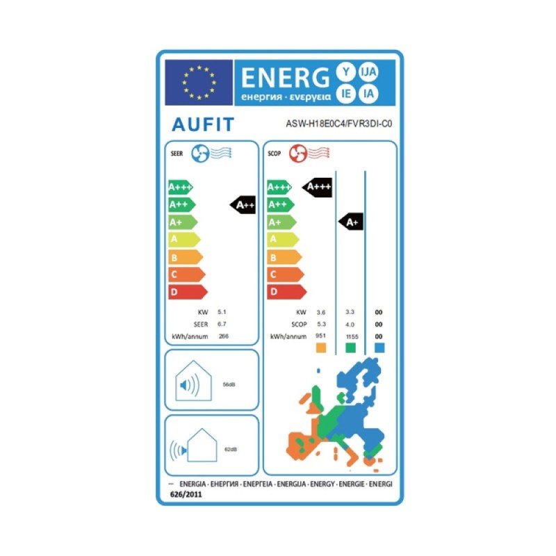 Aufit FV18K Κλιματιστικό Inverter 18000 BTU A++/A+++ με Ιονιστή WiFi και 10 χρόνια εγγύηση