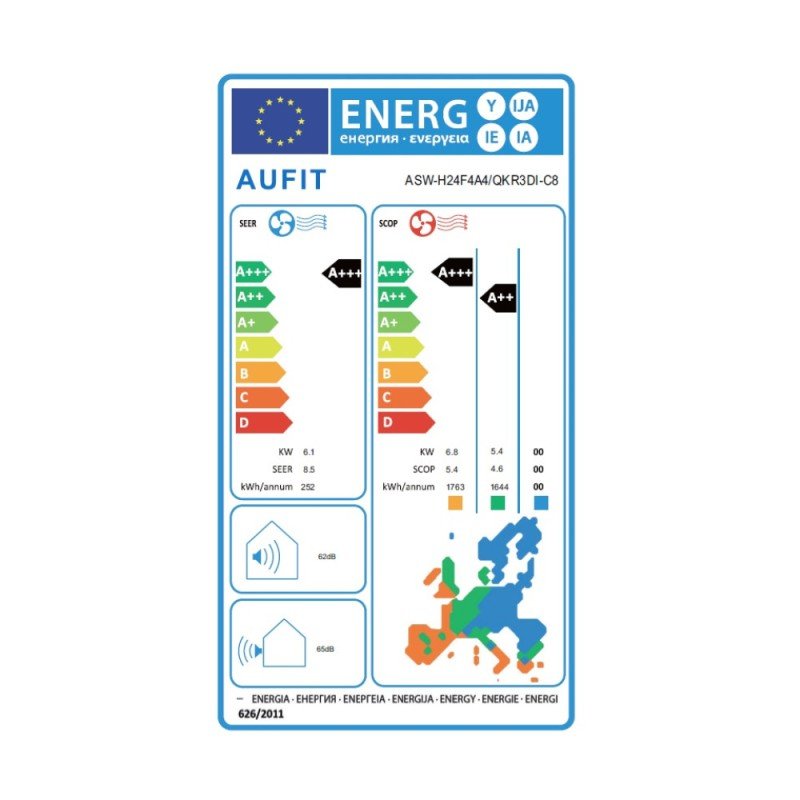 Aufit FV24K Κλιματιστικό Inverter 24000 BTU A++/A+++ με Ιονιστή WiFi και 10 χρόνια εγγύηση