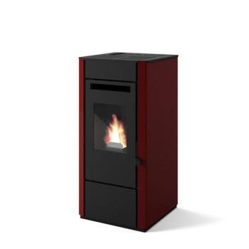 Eva Calor Elsa 9 Σόμπα Pellet Αερόθερμη 9.5kW (Red)