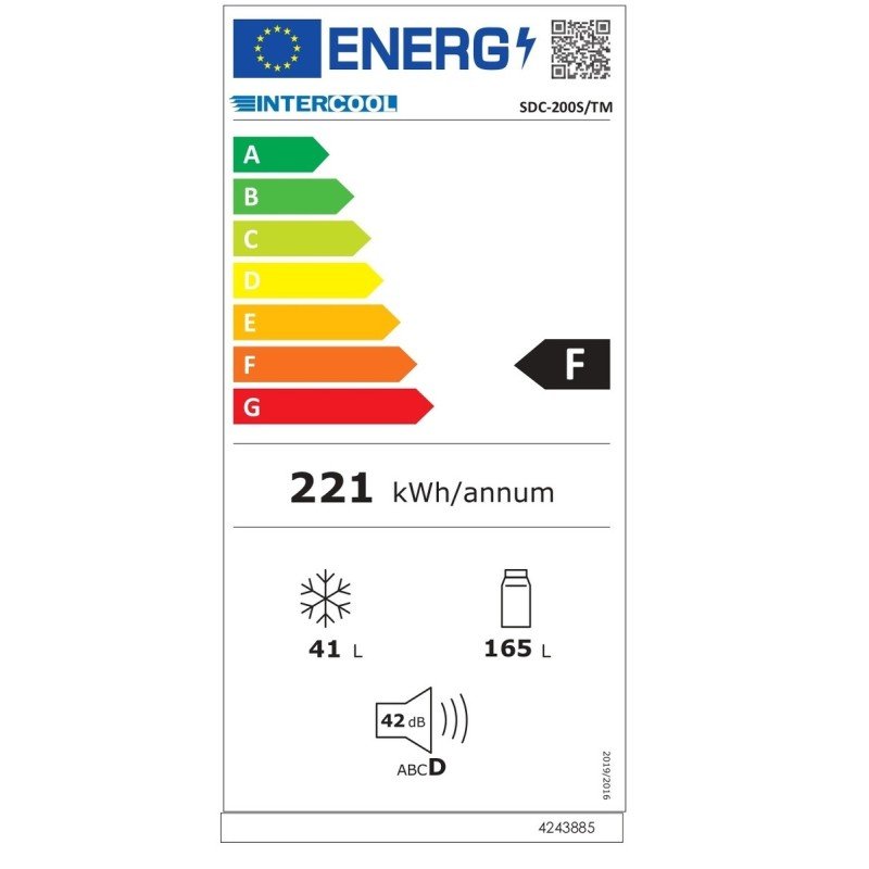 Intercool SDC-200S/TM Ψυγείο Δίπορτο 206lt Υ143.4xΠ55xΒ54.2εκ. Γκρι (3 άτοκες δόσεις)