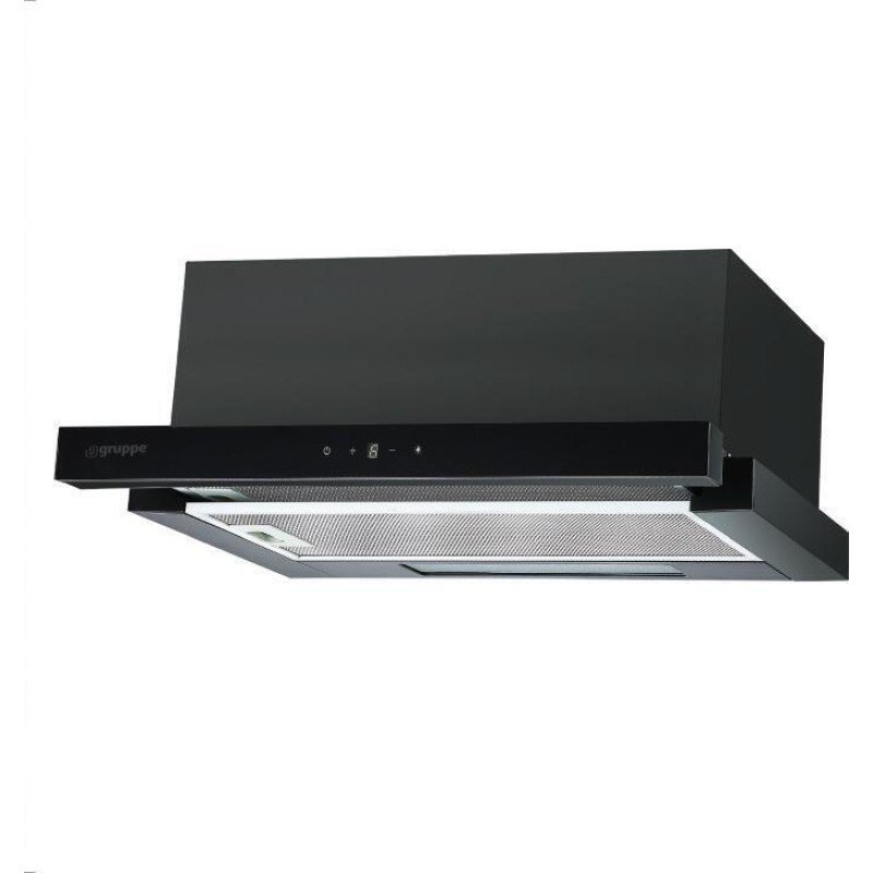 Gruppe Ammos Forte S-3003C-C05-M13-600 Συρόμενος Απορροφητήρας 60cm Μαύρος  