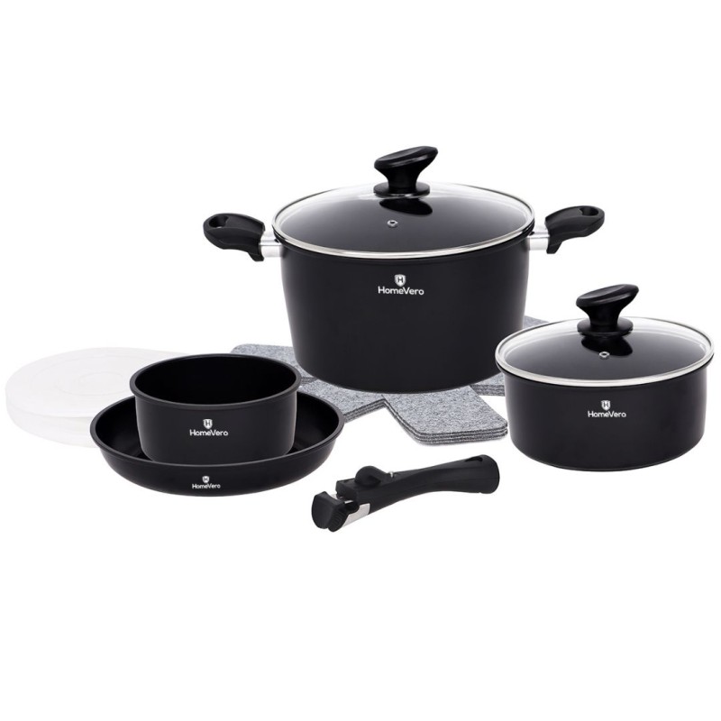 HomeVero 13pcs Carbon Steel Cookware Set Black HV-1013B