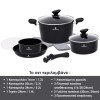 HomeVero 13pcs Carbon Steel Cookware Set Black HV-1013B
