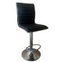 Σκαμπό Bar ArteLibre ENCANTA Μαύρο/Χρώμιο PU/Μέταλλο 41x50x59/94-80/115cm