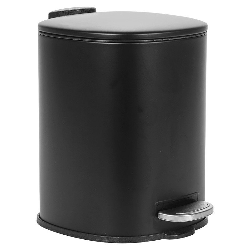 Πεντάλ 5L Μαύρο Ματ Ανοξείδωτο Ατσάλι 25x20x27cm