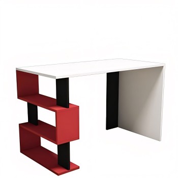 Γραφείο ArteLibre AIGINA Λευκό/Κόκκινο/Μαύρο 120x60x75cm Γραφείο ArteLibre AIGINA Λευκό/Κόκκινο/Μαύρο 120x60x75cm