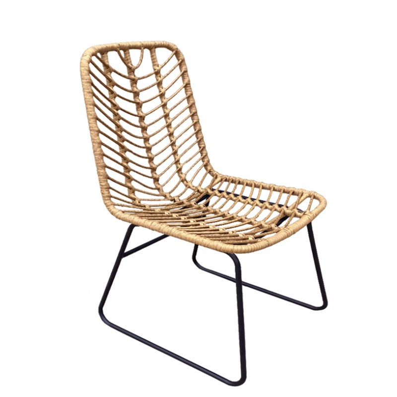 Καρέκλα Κήπου ArteLibre OSASCO Φυσικό/Μαύρο Μέταλλο/Rattan 63x47x87cm