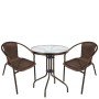 Σετ Τραπεζαρία Κήπου ArteLibre EARTH Καφέ Rattan/Γυαλί/Μέταλλο Με 2 Πολυθρόνες 14990524