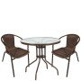 Σετ Τραπεζαρία Κήπου ArteLibre EARTH Καφέ Rattan/Γυαλί/Μέταλλο Με 2 Πολυθρόνες 14990527