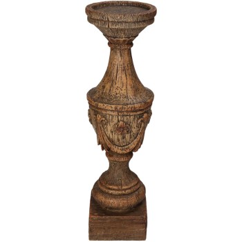 Κηροπήγιο ArteLibre Καφέ Polyresin 10x10x36.8cm Κηροπήγιο ArteLibre Καφέ Polyresin 10x10x36.8cm