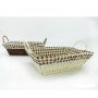 Καλάθι Καρό Κρεμ/Καφέ Ψάθινο 26x19x8cm Σε 2 Χρώματα