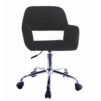 Καρέκλα Γραφείου ArteLibre KLOI Μαύρο Βελούδο 37x42x78-90cm Καρέκλα Γραφείου ArteLibre KLOI Μαύρο Βελούδο 37x42x78-90cm