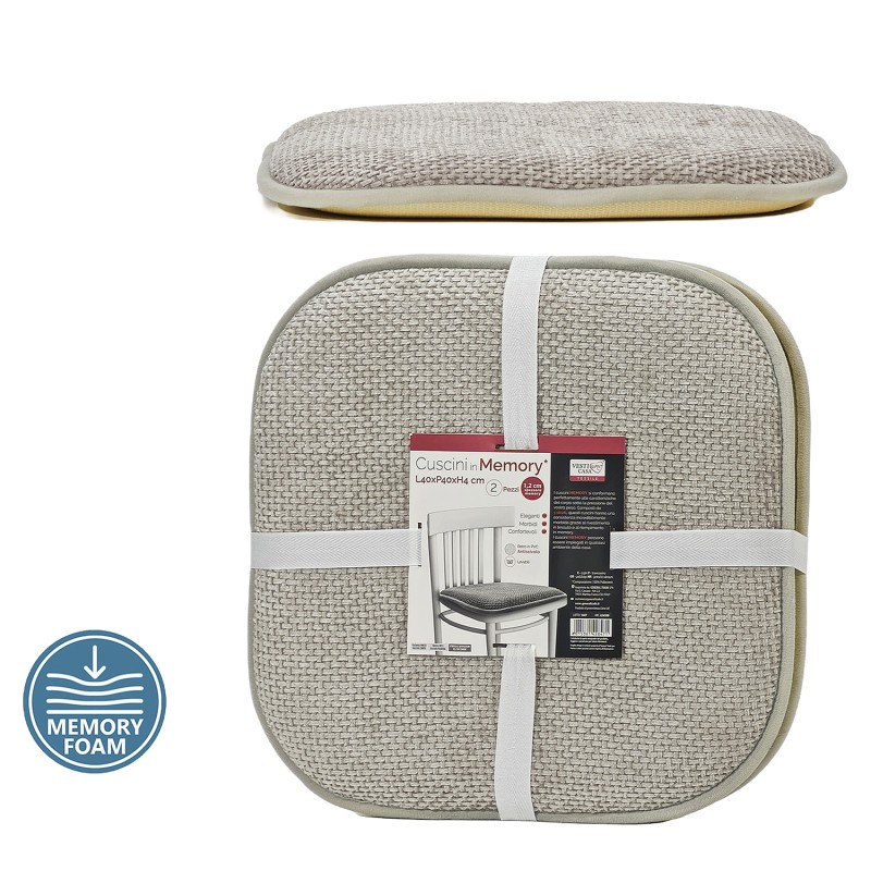 Μαξιλάρι Καρέκλας Memory Foam Ανοιχτό Γκρι 40x40cm Σετ 2Τμχ Μαξιλάρι Καρέκλας Memory Foam Ανοιχτό Γκρι 40x40cm Σετ 2Τμχ