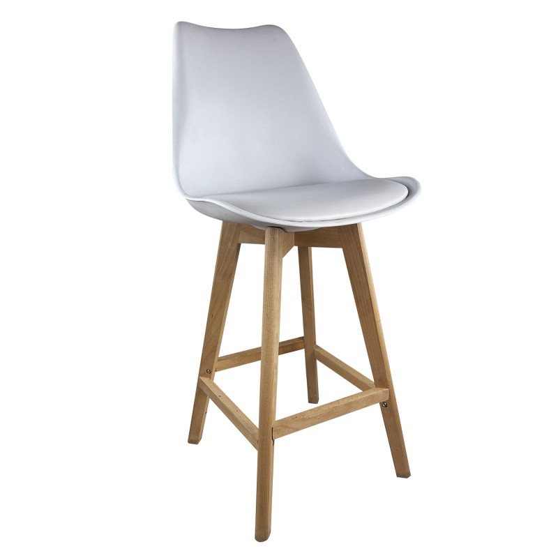 Σκαμπό Bar ArteLibre BRONX Λευκό PP/PU/Ξύλο 57.5x49x105cm Σκαμπό Bar ArteLibre BRONX Λευκό PP/PU/Ξύλο 57.5x49x105cm