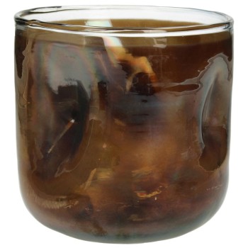 Κηροπήγιο ArteLibre Καφέ Γυαλί 14x14x14cm Κηροπήγιο ArteLibre Καφέ Γυαλί 14x14x14cm