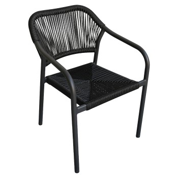 Πολυθρόνα Κήπου ArteLibre MOOREA Ανθρακί Αλουμίνιο/Rattan 58x56x79cm Πολυθρόνα Κήπου ArteLibre MOOREA Ανθρακί Αλουμίνιο/Rattan 58x56x79cm