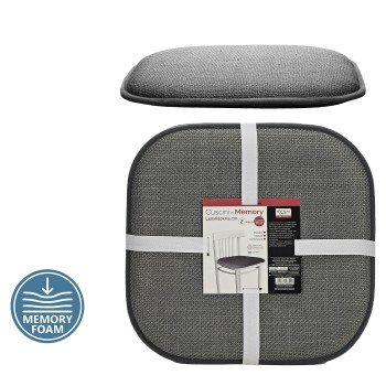 Μαξιλάρι Καρέκλας Memory Foam Σκούρο Γκρι 40x40cm Σετ 2Τμχ