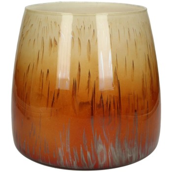 Κηροπήγιο ArteLibre Πορτοκαλί Γυαλί 23x23x23cm Κηροπήγιο ArteLibre Πορτοκαλί Γυαλί 23x23x23cm