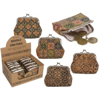 Πορτοφόλι Φελλού Σχέδιο Mandala 9x8cm Σε 4 Σχέδια Πορτοφόλι Φελλού Σχέδιο Mandala 9x8cm Σε 4 Σχέδια