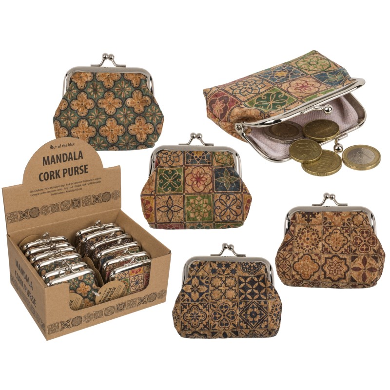Πορτοφόλι Φελλού Σχέδιο Mandala 9x8cm Σε 4 Σχέδια