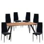 Σετ Τραπεζαρία (6+1) ArteLibre AOSA Μαύρο/Honey Maple Μέταλλο/MDF/Βελούδο 180x90x76cm 14990416