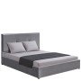 Κρεβάτι Υπέρδιπλο ArteLibre YUMA Γκρι Ύφασμα 214x1170x10cm (Στρώμα 160x200cm)